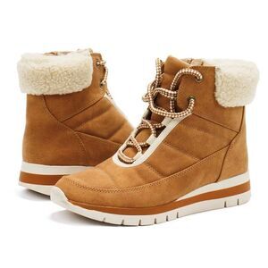 SOUL Naturalizer Hiker Boots Size 8 Wide Carey Brown Cold Weather Lace Up Style